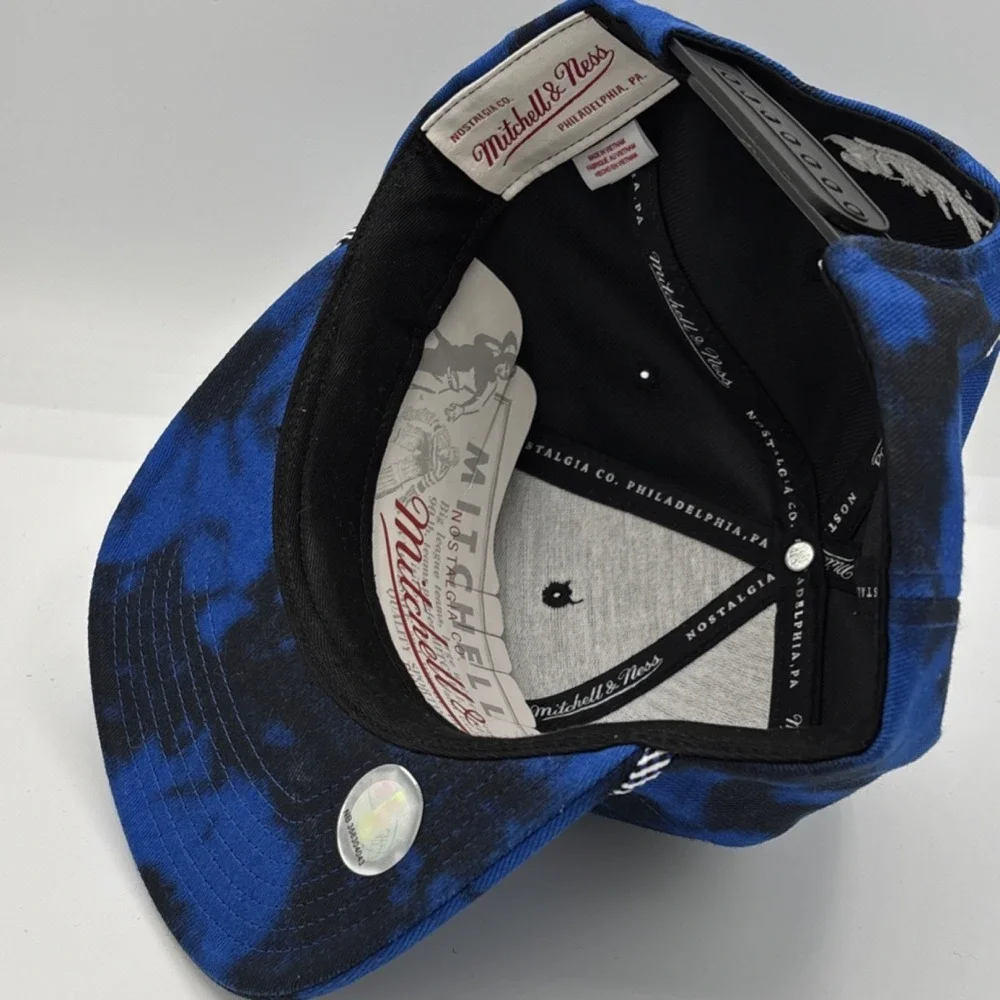 Mitchell‎ & Ness Brooklyn Nets Adjustable Blue Camo Snapback Hat NBA Basketball